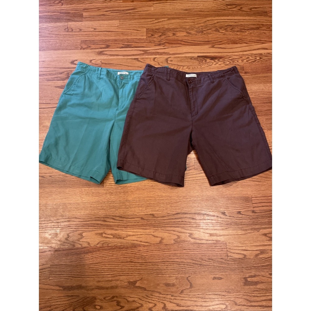 Lot Of 2 Orvis Womens Casual Pull On Shorts Lyocell Blend Brown and Green Sz 16
